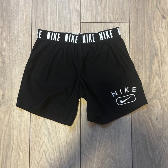 Nike Kid's (Girls) Shorts Black with Nike Logo band - Picture 1 of 2